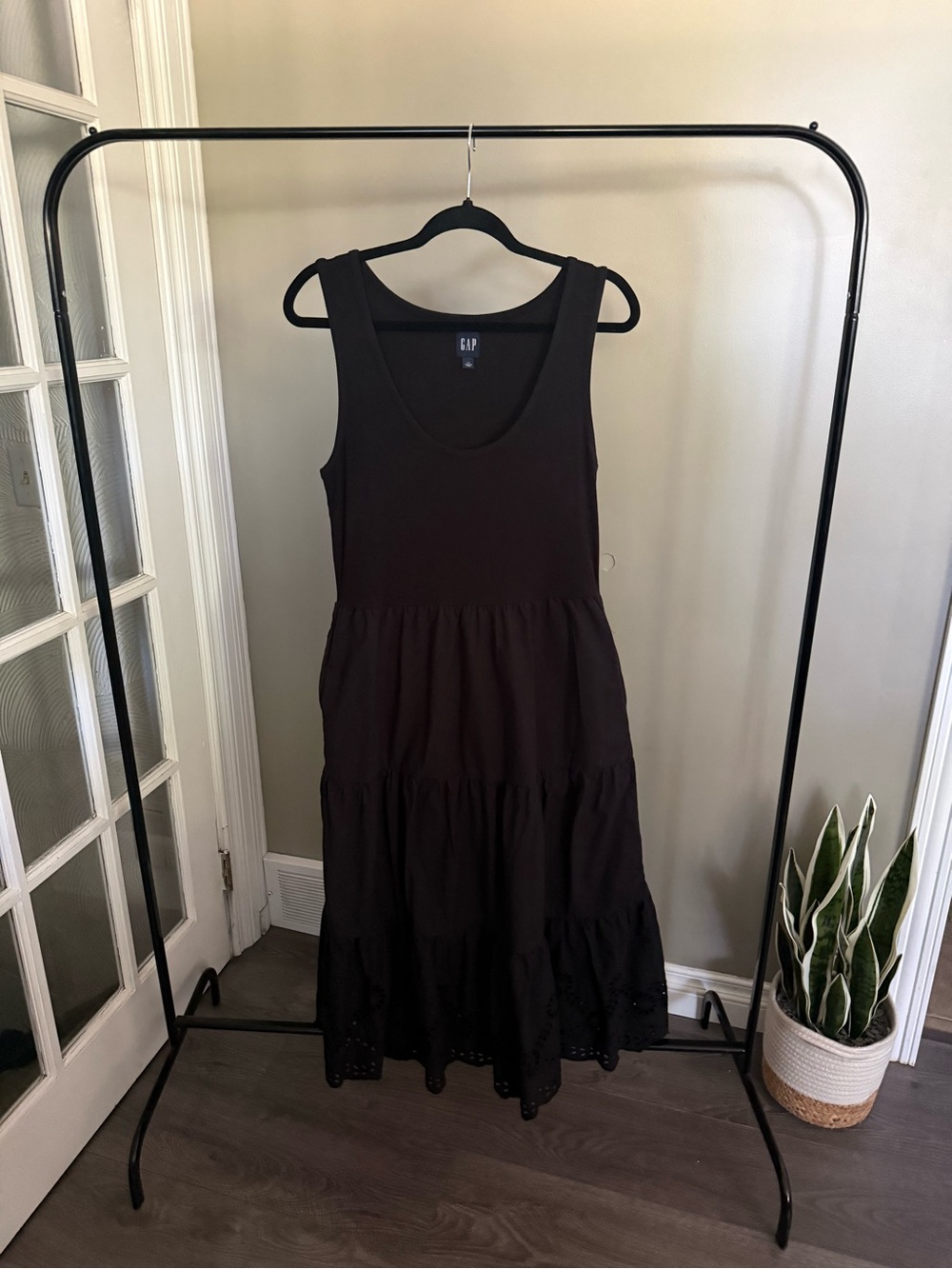 GAP Black Tiered Tank Dress (L)